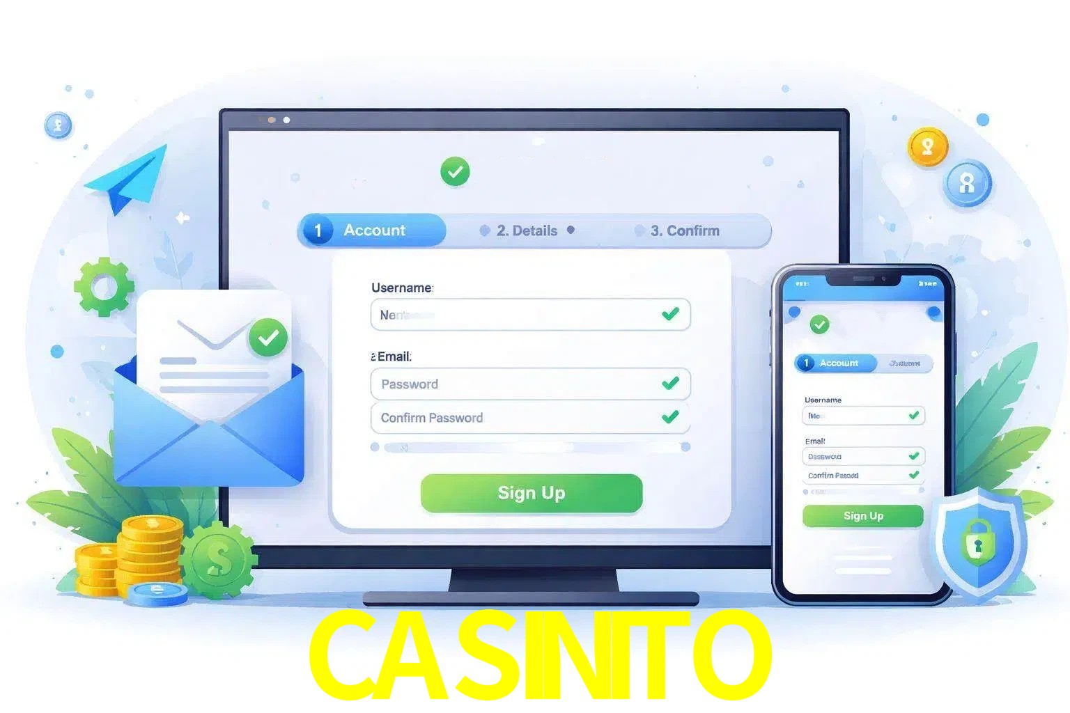 Registro de nuevo usuario y configuración de cuenta CASINITO